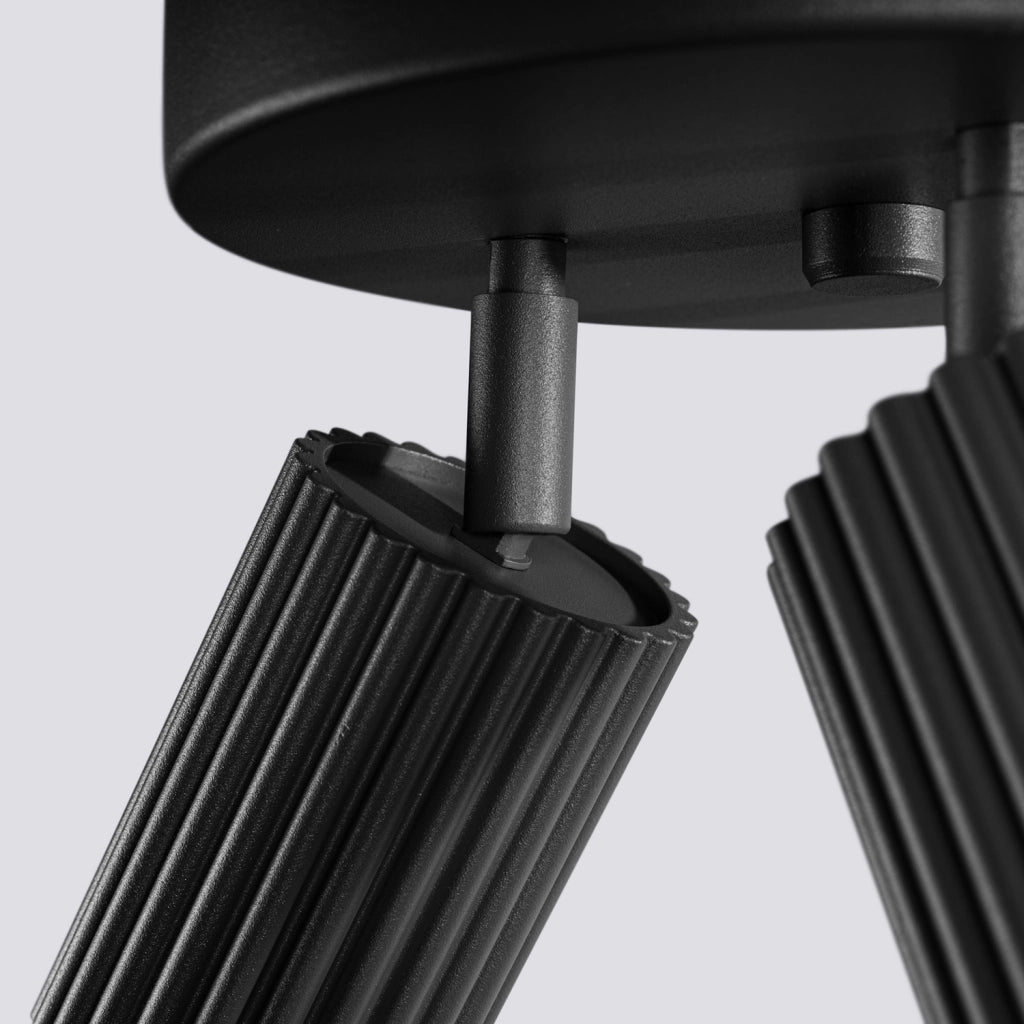 Plafoniera rotonda nera Ø20 3 spot orientabili GU10