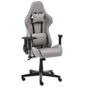 Sedia da ufficio ergonomica in tessuto con braccioli regolabili di colore grigio chiaro poltrona gaming stile moderno