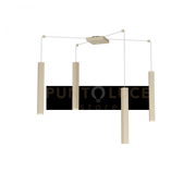 SQUARE TUBE SOSPENSIONE 4 LUCI SABBIA CAVO CM.250 CON BASE 1173-S4-SA