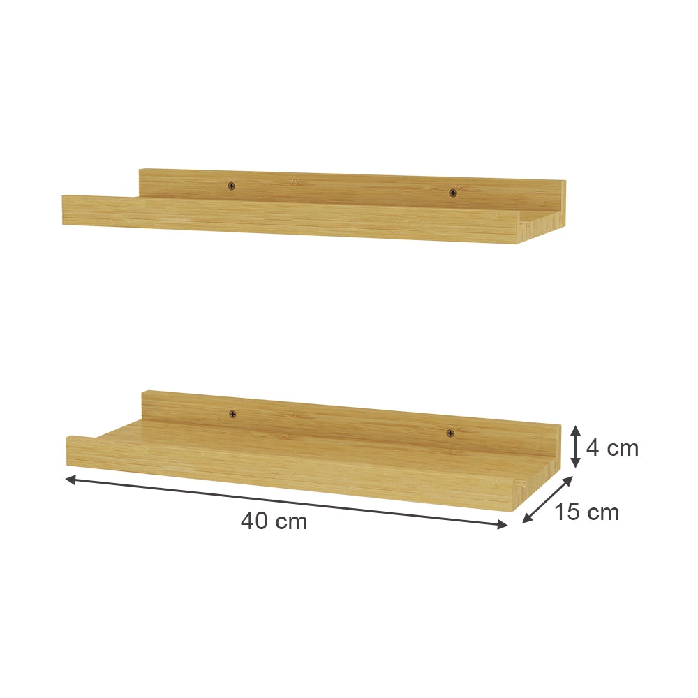 Vicco Scaffale a muro Legno naturale 40 x 4 cm Set di 2 40