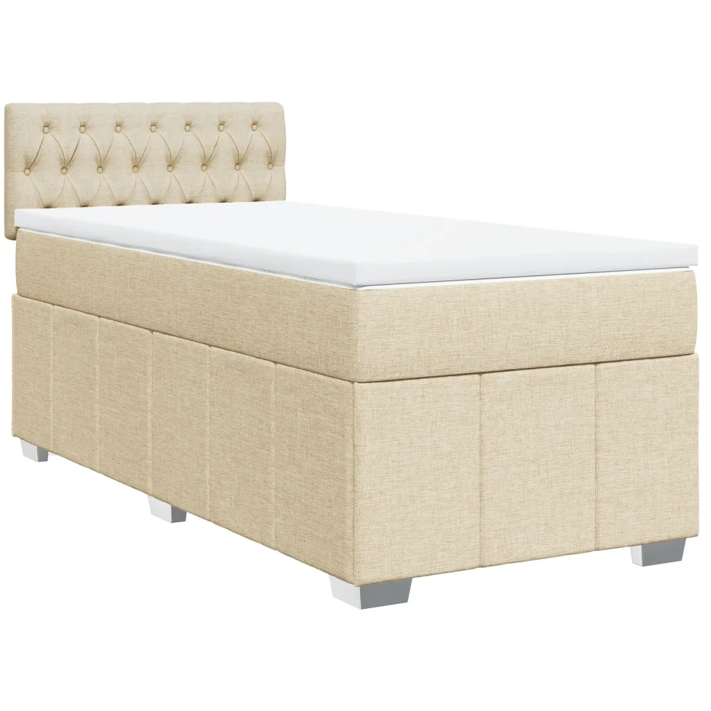 Giroletto a Molle con Materasso Crema 90x190 cm in Tessuto 3289235
