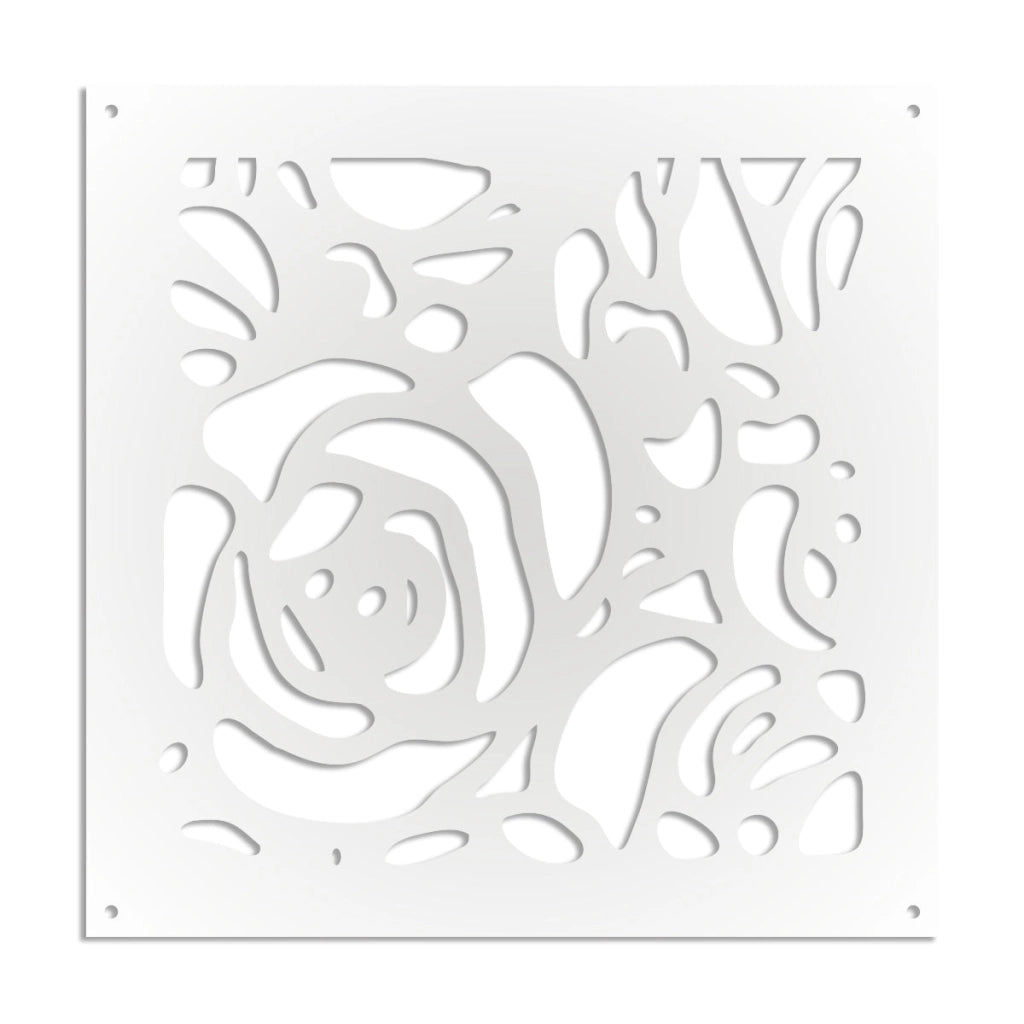 ROSES - Pannello in PVC traforato - Parasole Misura: 73x73 cm, Colore: bianco