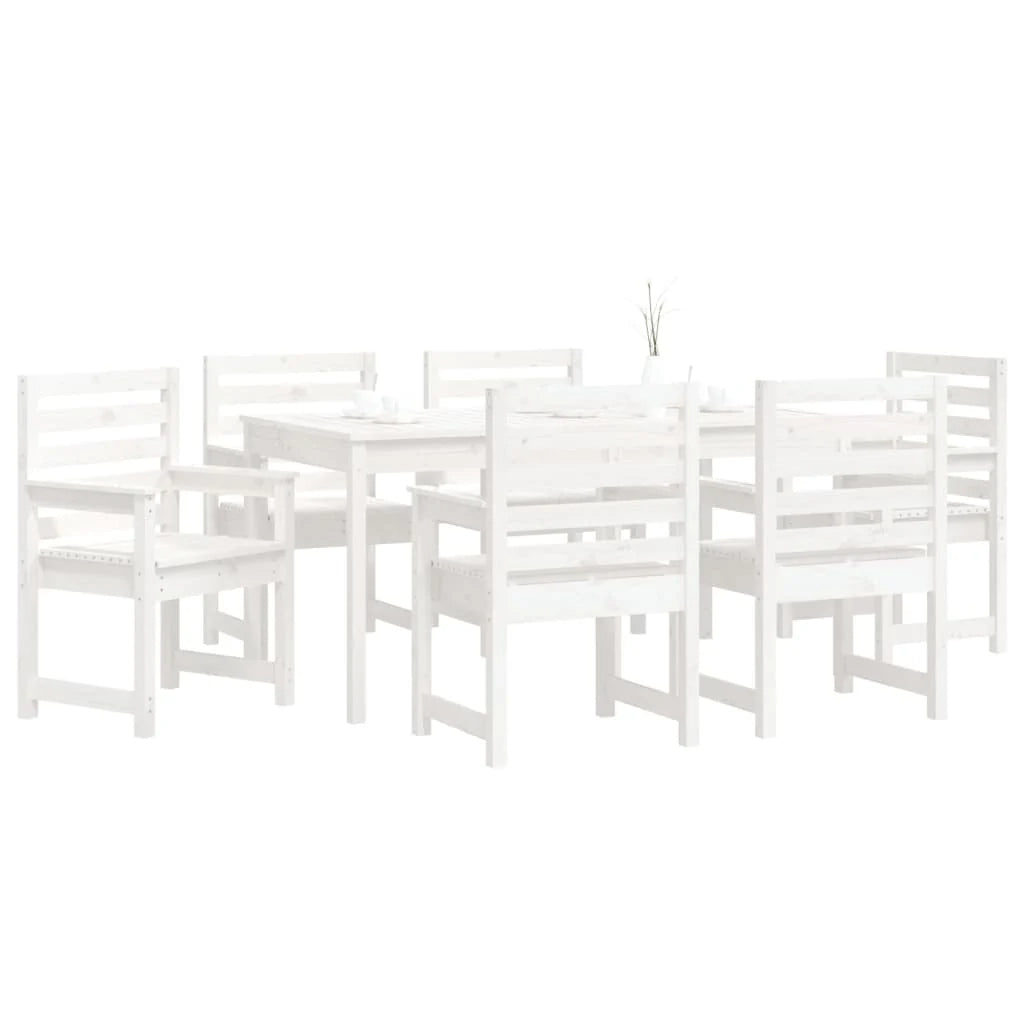 Set da pranzo da esterno 7 pezzi legno massello di pino bianco 02_0014338