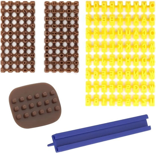 Kit di stampi per ceramica e argilla 3 pezzi - inclusa combinazione di strumenti 2 pezzi - timbri in plastica per numeri e lettere per argilla - progetti DIY - timbri per biscotti per biscotti e ceramica