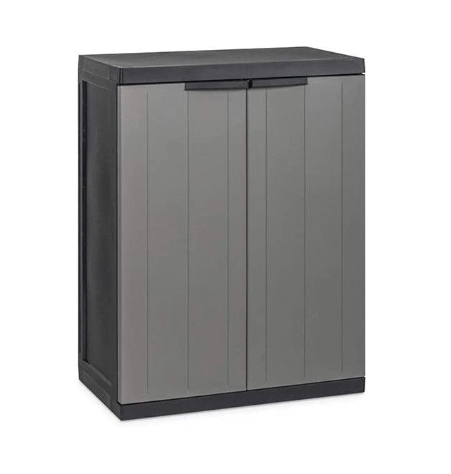 Mobile Basso in Resina Bios Midi Warm Grey Black 65 x 37 x 85 cm