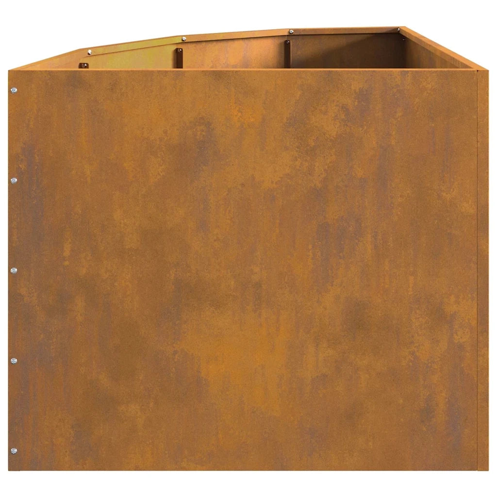 Vaso d'angolo-Fioriera-Contenitore per Piante Ruggine 60 x 60 x 50 cm acciaio corten