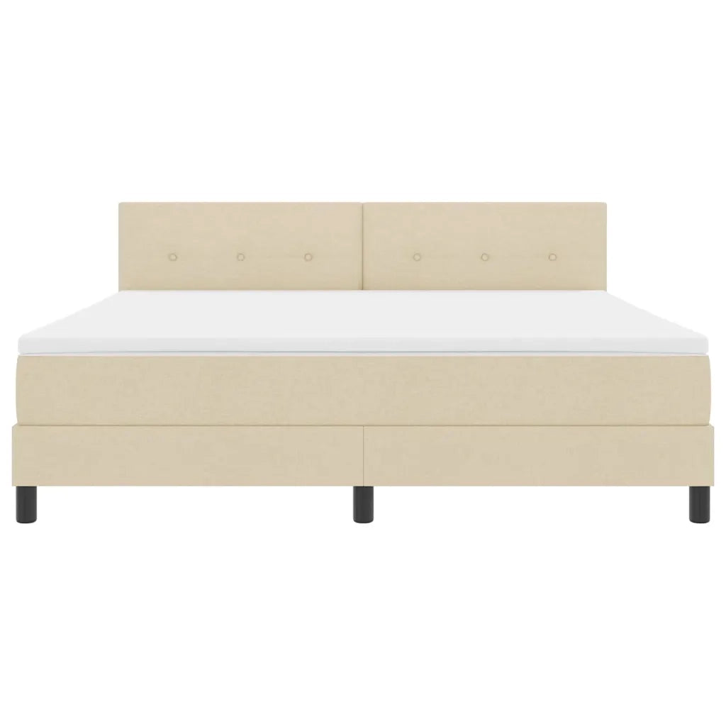 Letto a molle con testiera Crema 180 x 200 cm Tessuto 3338711