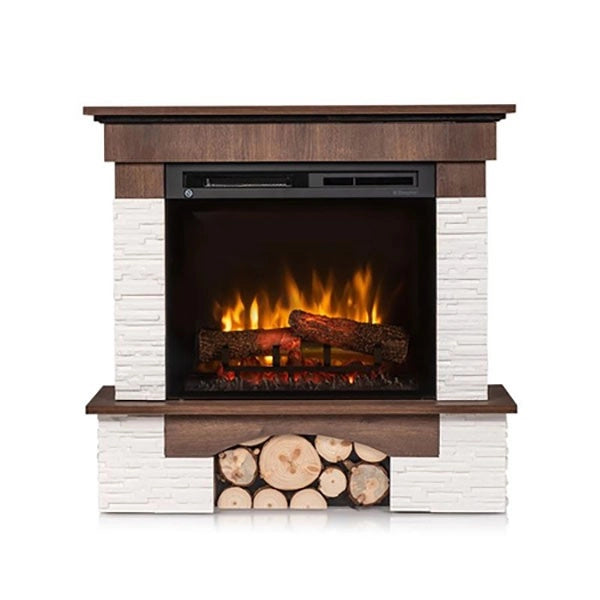 Caminetto elettrico da pavimento a libera installazione a LED - Rovere - 23" - 91 x 89 x 31 - PORTO