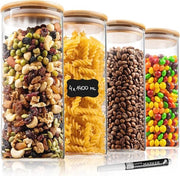Set di contenitori a chiusura ermetica da 4 - 1400ml per biscotti, pasta, alimenti secchi e granola per colazione - idonei per lavastoviglie e microonde