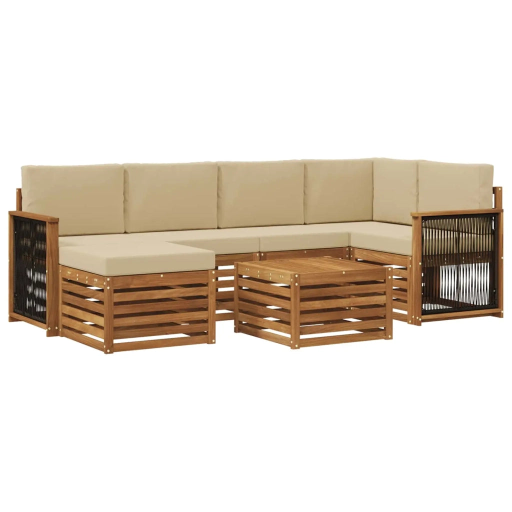 Set divano sezionale con cuscino 6 pcs Naturale 3384594