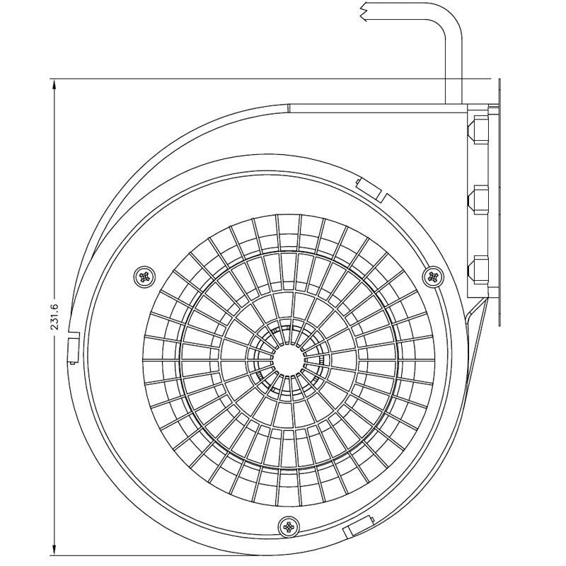 Ricambistufeapellet Motore Ventilatore centrifugo GT500CE01-W935050011 Stufa a Pellet - 210mm, Bocchetta: 160x92 1-100W