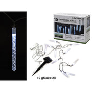 Trade Shop - Catena Luminosa 10 Ghiaccioli Solari Lampade Led Luce Fredda Interno / Esterno -