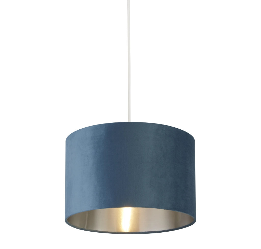 Paralume Contemporaneo Tamburo Acciaio Argento Tessuto Verde 1 Luce D28Cm