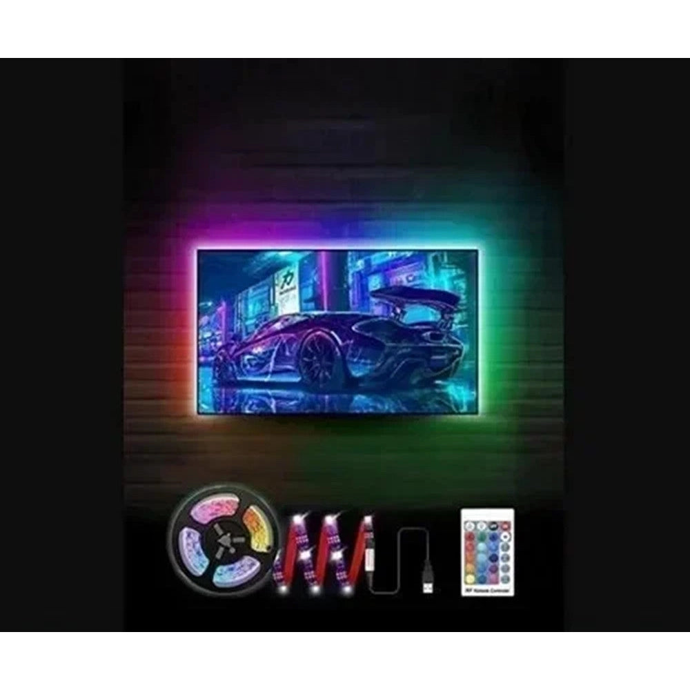 Trade Shop - Striscia Luminosa Led Rgb Smd5050 Impermeabile Ip67 Usb 5v Dc Con Telecomando 5mt Q-dt50 -