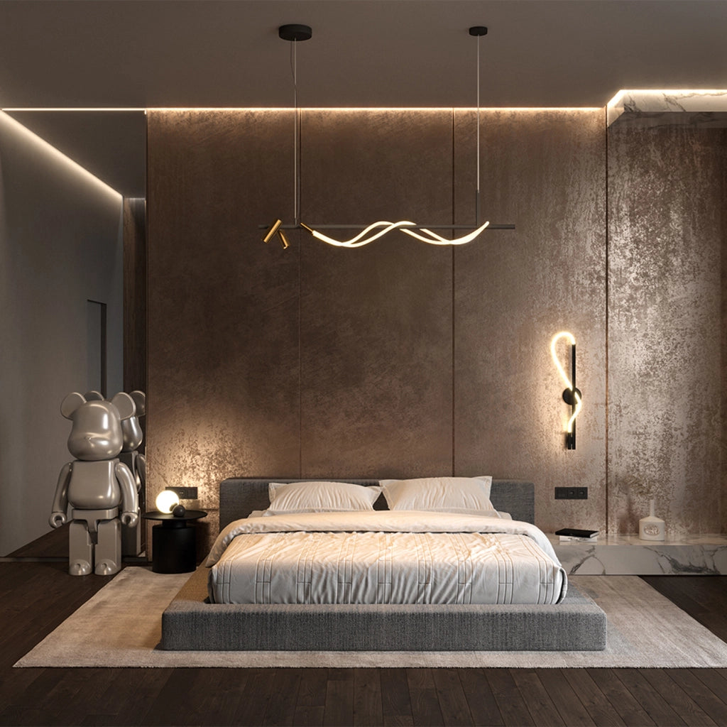 Maytoni Lampadario moderno Tau 1 luce LED integrato nero alluminio