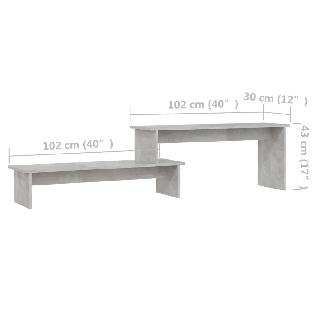 Mobile TV Grigio Cemento 180x30x43 cm in Truciolato