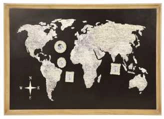 Quadro mondo nero con portafoto cm. 109,5x3xh76,5