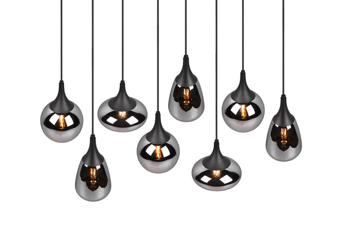 Lampada a Sospensione da Interno Attacco E14 in Metallo Nero Opaco