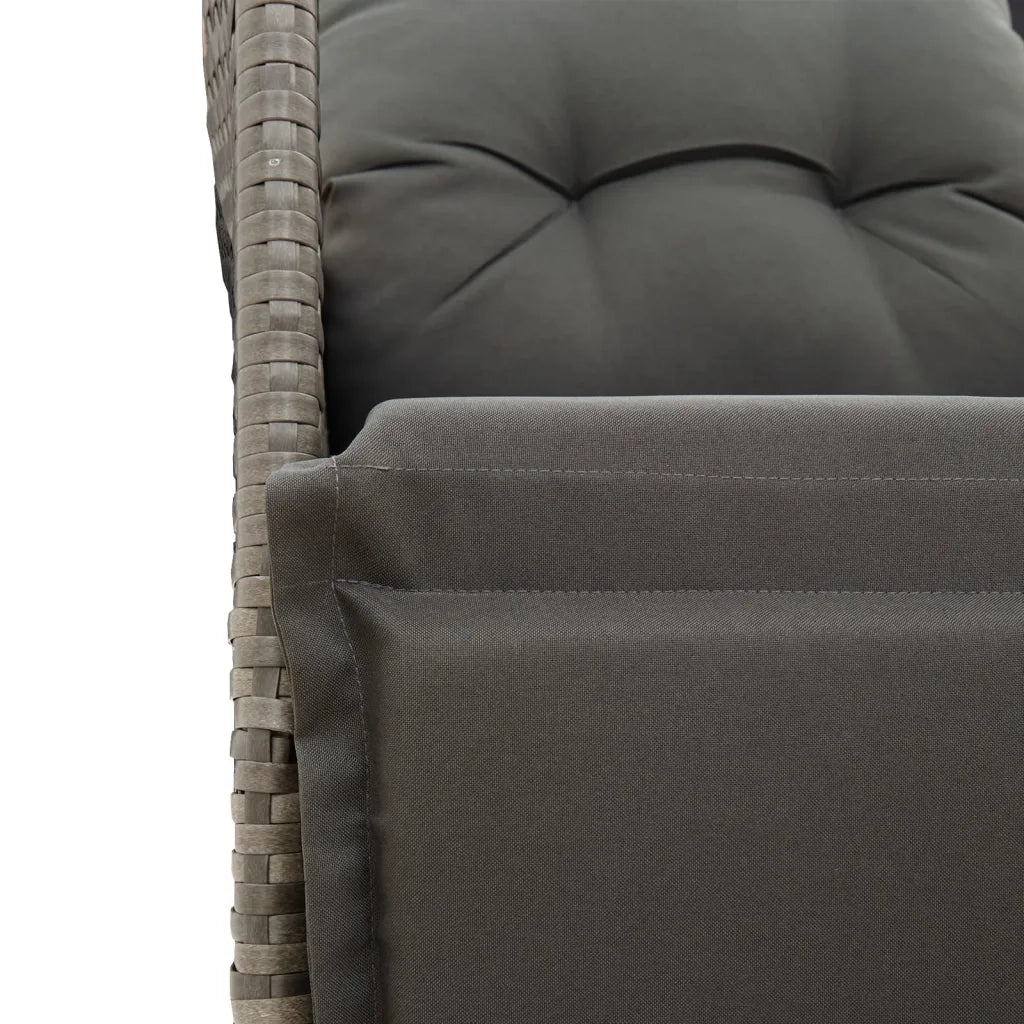 vidaXL Set da Bistrò 3 pz con Cuscini Grigio in Polyrattan