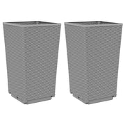 Fioriera rialzata per piante fiori giardino terrazze set da 2 trasparente 32,5 x 32,5 x 57 cm polipropilene grigio 02_0039070