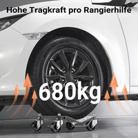 Carrello sottoruota sposta auto 2 pezzi Portata 680 kg l’uno Ausili di manovra Posizionatori