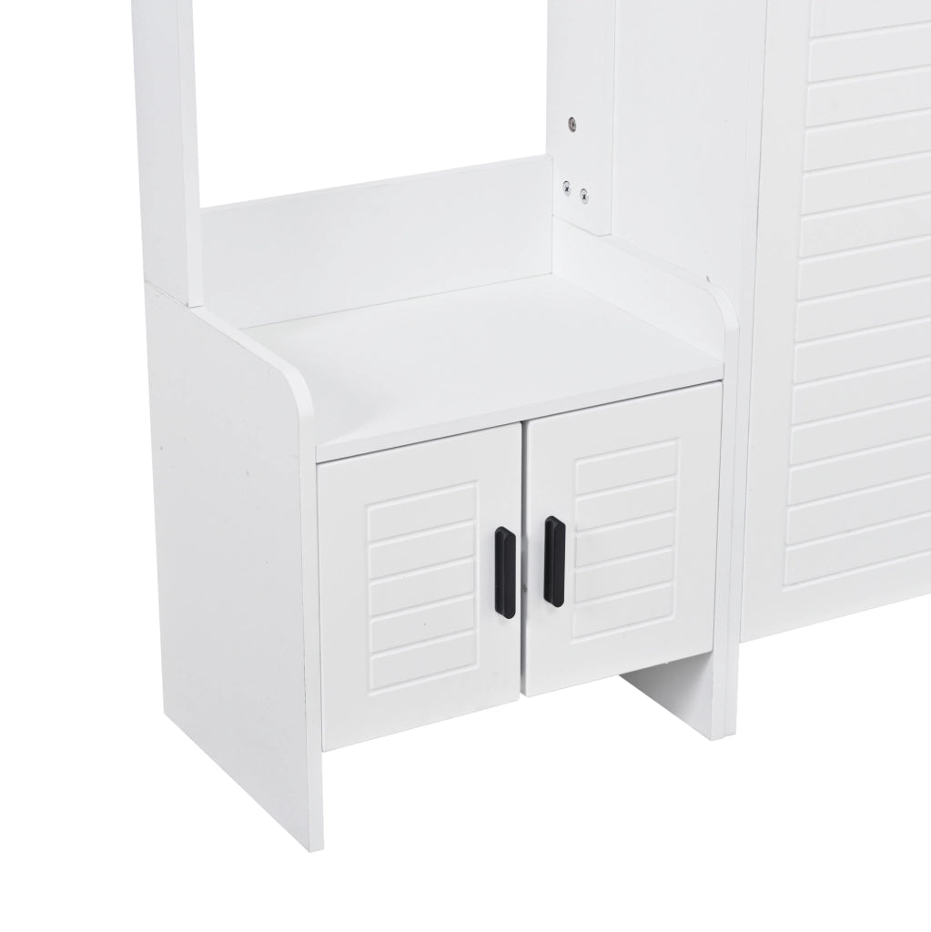 Mobile ingresso con appendiabiti e scarpiera 125x36x165 cm bianco HOMVRA