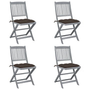Sedie da Giardino Pieghevoli 4pz con Cuscini in Massello Acacia cod mxl 6354