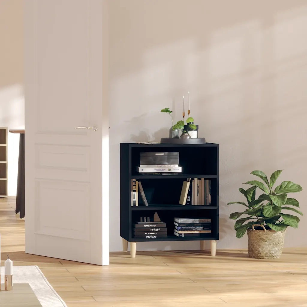 Credenza | Madia | Buffet da pranzo | Armadio da pranzo Nera 57x35x70 cm in Legno Multistrato