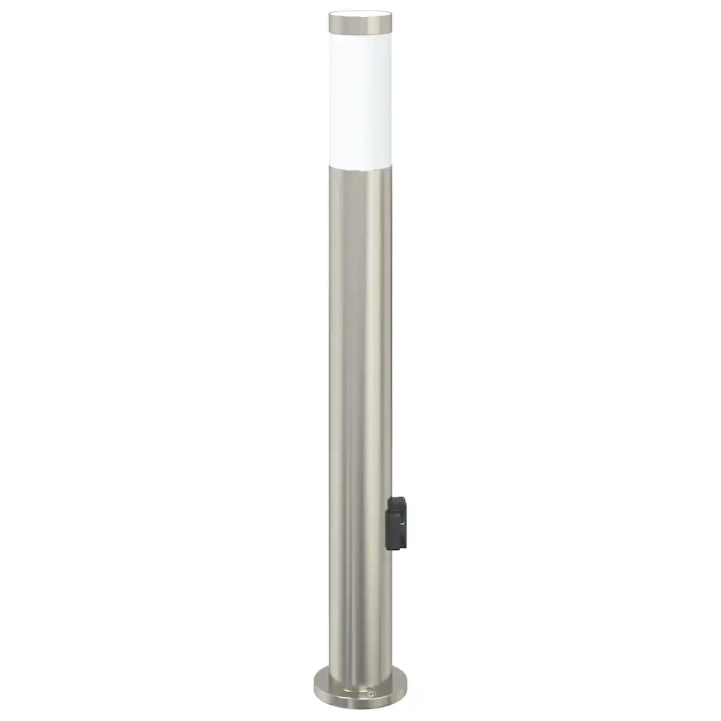 Lampada a paletto con presa elettrica 80 cm Acciaio Inox IP44 4006013
