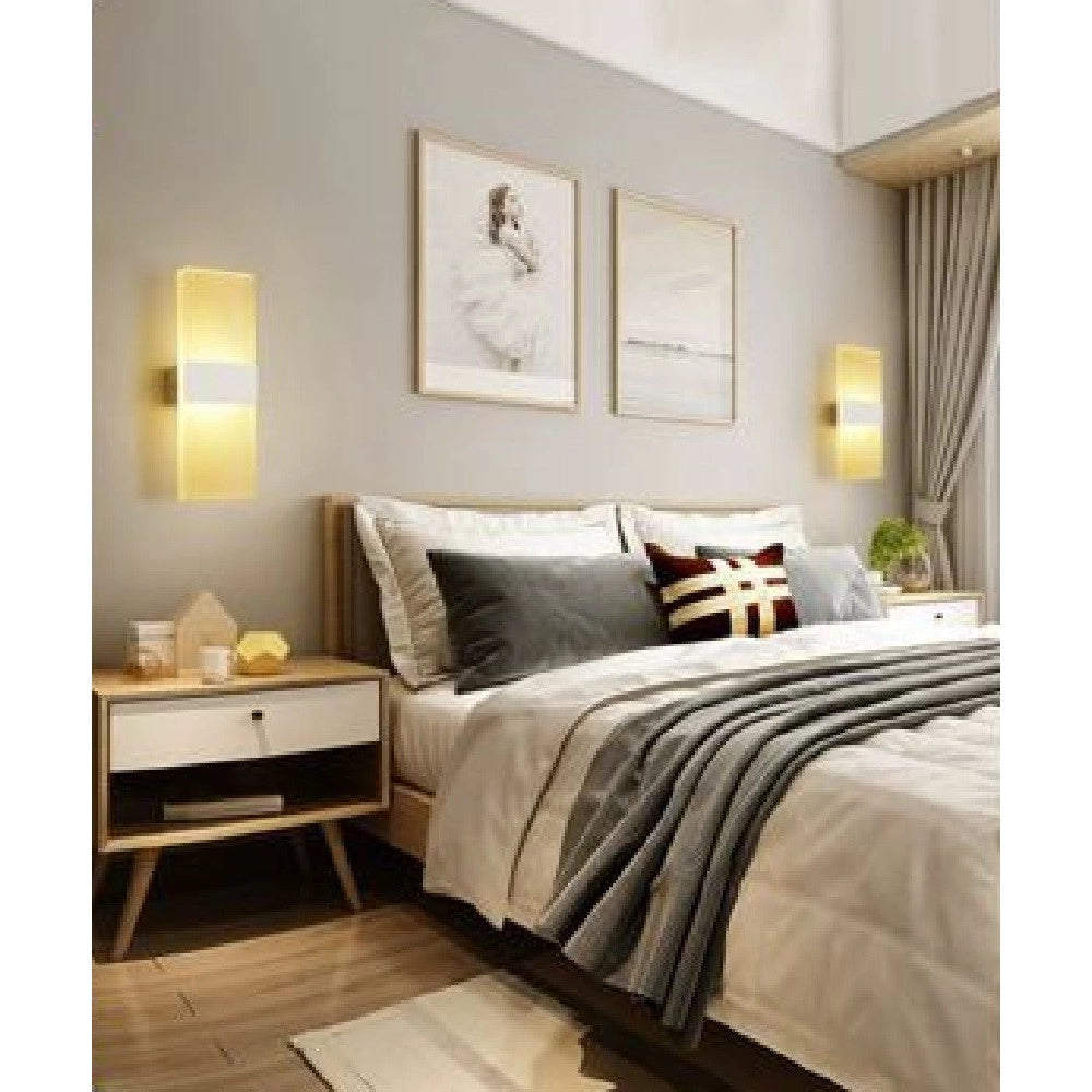 Trade Shop - Applique Lampada Parete Led 8watt Doppia Emissione Luce 3000k 4000k 6500k E37 -