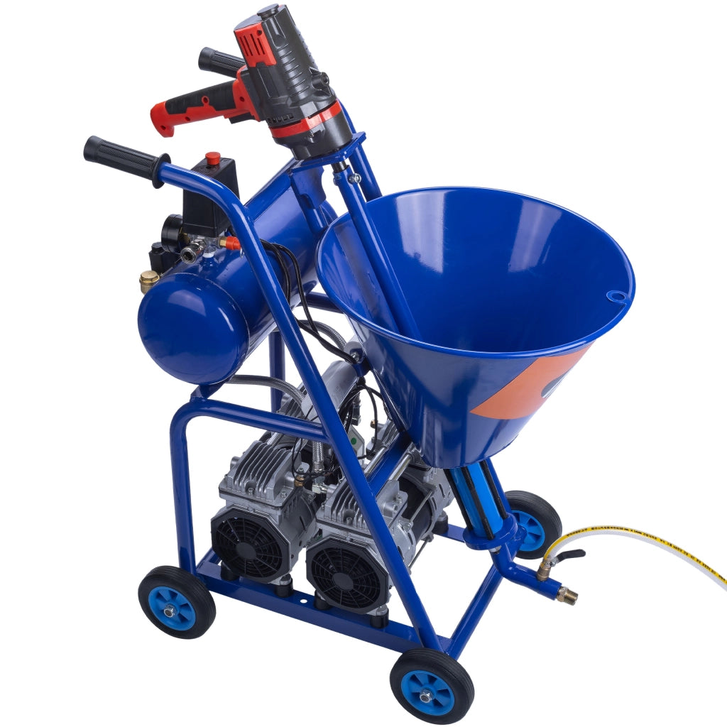 Agitatore per Intonaco Rosfix Blue Dragon BD57 – 5700W, 25L/Min, 22MPA | Doppio Compressore, Serbatoio 25L, Portatile