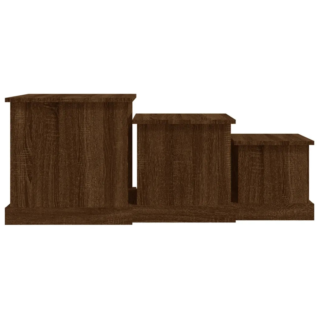 Tavolini da Salotto 3 pz Rovere Marrone in Legno Multistrato 816495