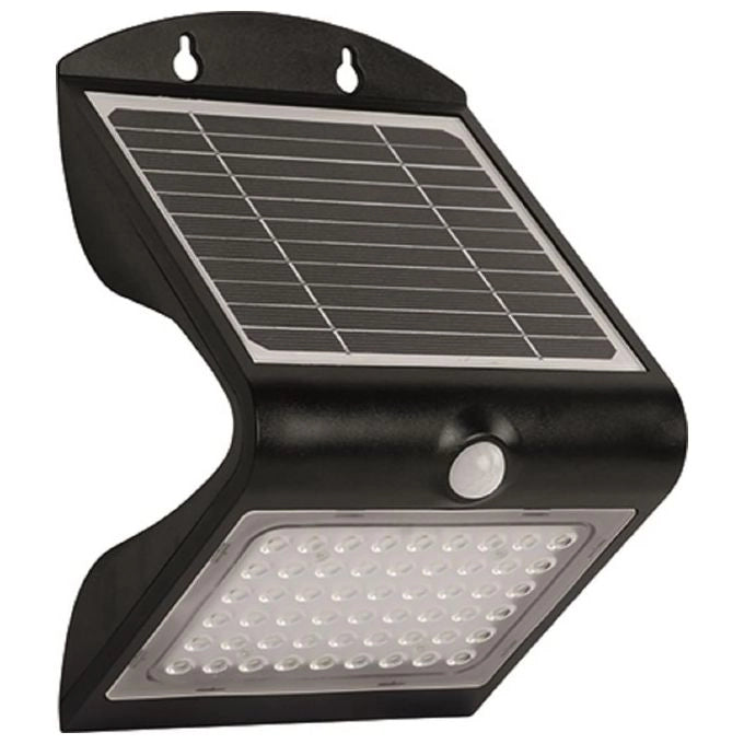 Vigor 3478522 Wing-4 Proiettore LED Solare 4W 500lm 4000K IP65 Sensore Crepuscolare e Movimento Batteria Litio