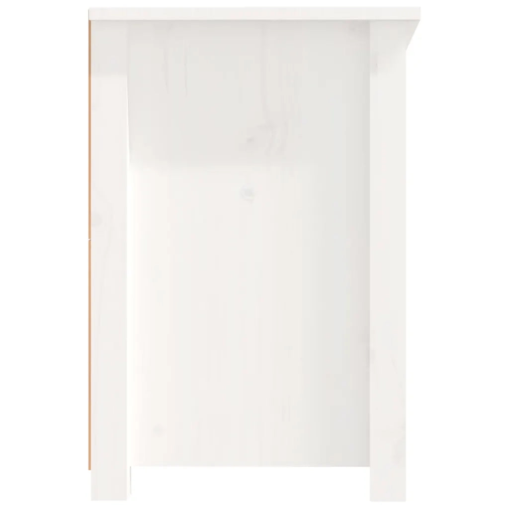 Mobile Porta TV Bianco 114x35x52 cm in Legno Massello di Pino 821503