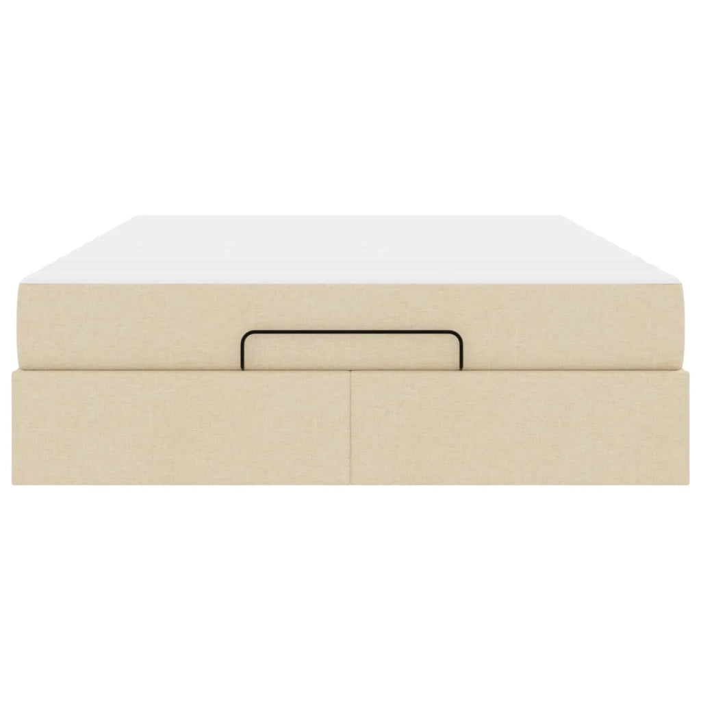 Struttura letto con materasso con materasso 2 pcs Crema Tessuto