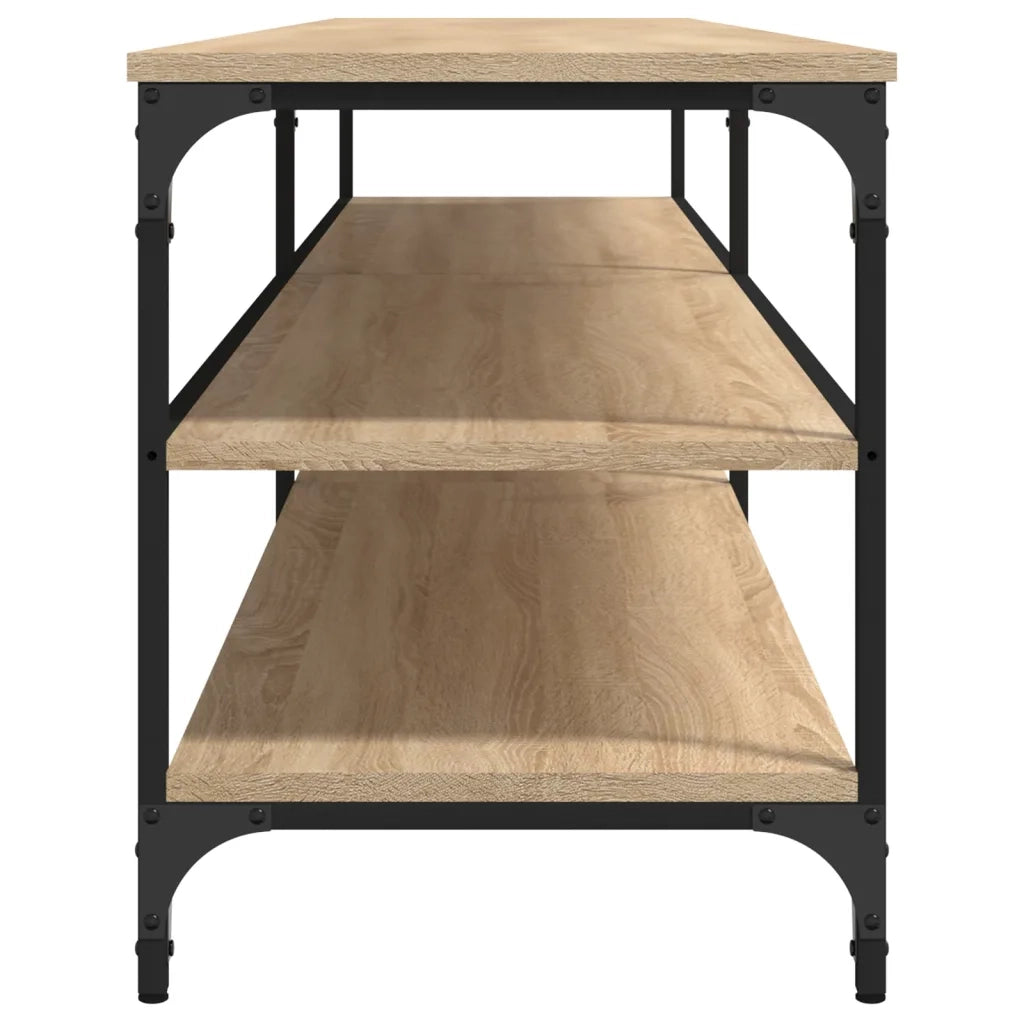 Mobile TV Rovere Sonoma 200x30x50cm Legno Multistrato e Metallo 826760