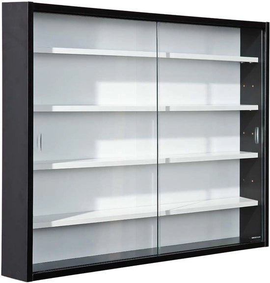 Vetrina appoggiata - Display - 1 pezzo - Nero/Bianco - MDF - 80x60x9,5 cm