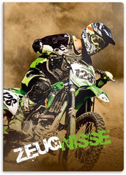 Certificato map con tema DIN A4 robusta cartella per documenti e certificati - 20 robusti contenitori da inserire - per bambini, adolescenti, studenti, ragazze, ragazzi (tema motocross)
