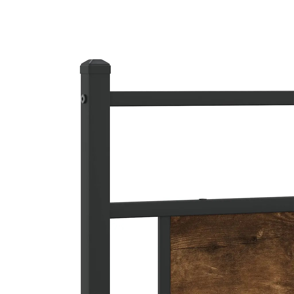Letto matrimoniale | Letto per adulti | Giroletto senza Materasso Rovere Fumo 193x201 cm in Truciolato