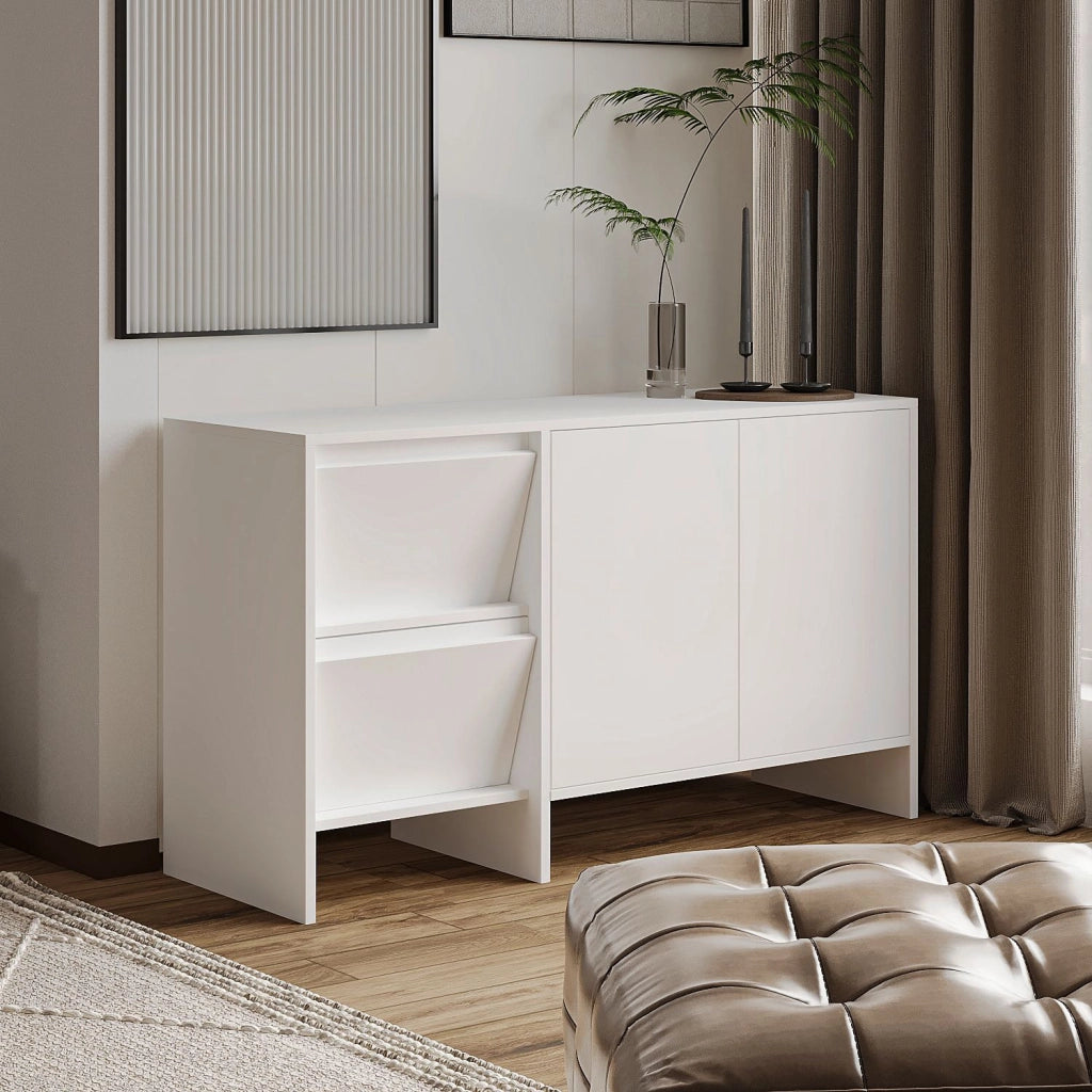 Credenza in legno "Laris 130" - 130 x 44 x 82 cm - Bianco