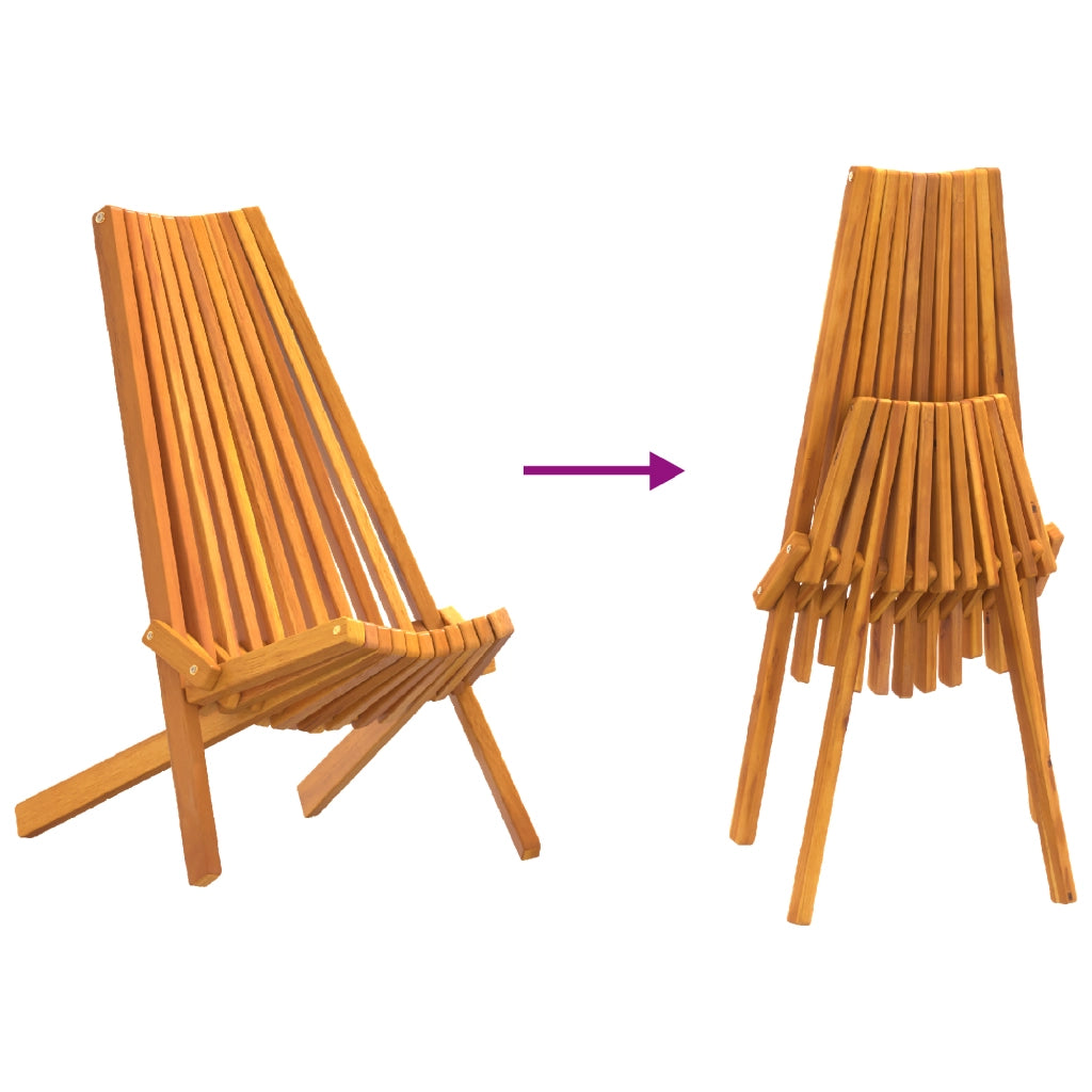 Sedie da Giardino Pieghevoli 2 pcs in Legno di Acacia