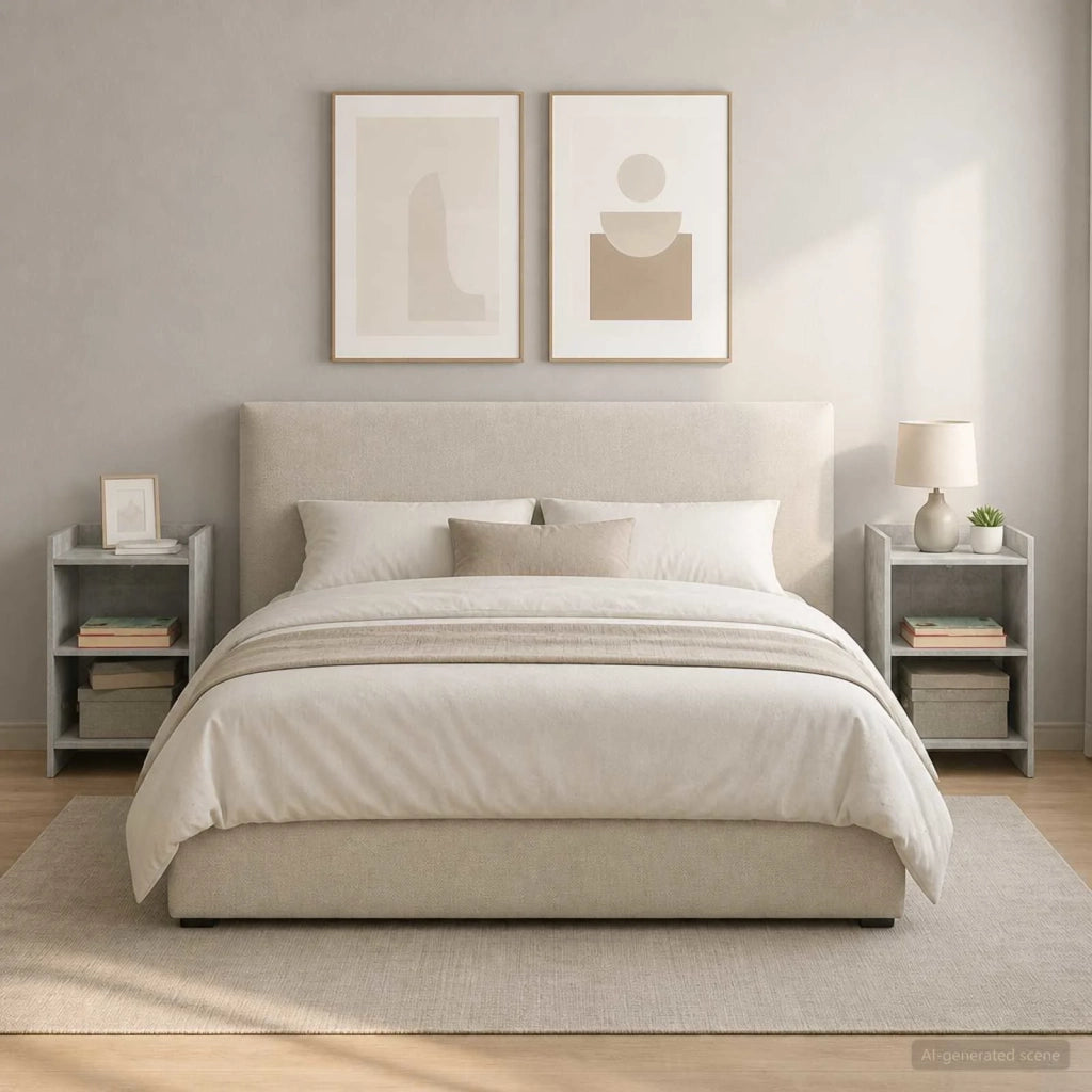 Comodini 2 pz Grigio Cemento 40 x 30 x 60 cm 8011002