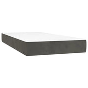 Materasso a Molle Insacchettate Rigidit¨¤ Media Grigio Scuro 120x190x20 cm in Velluto