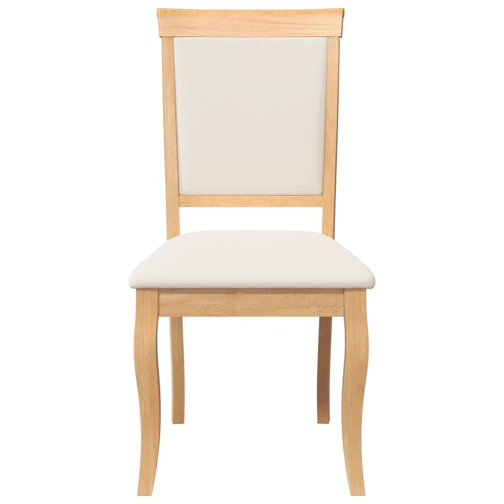 Sedie da Pranzo con Cuscini 2 pz Naturale Legno Massello Hevea