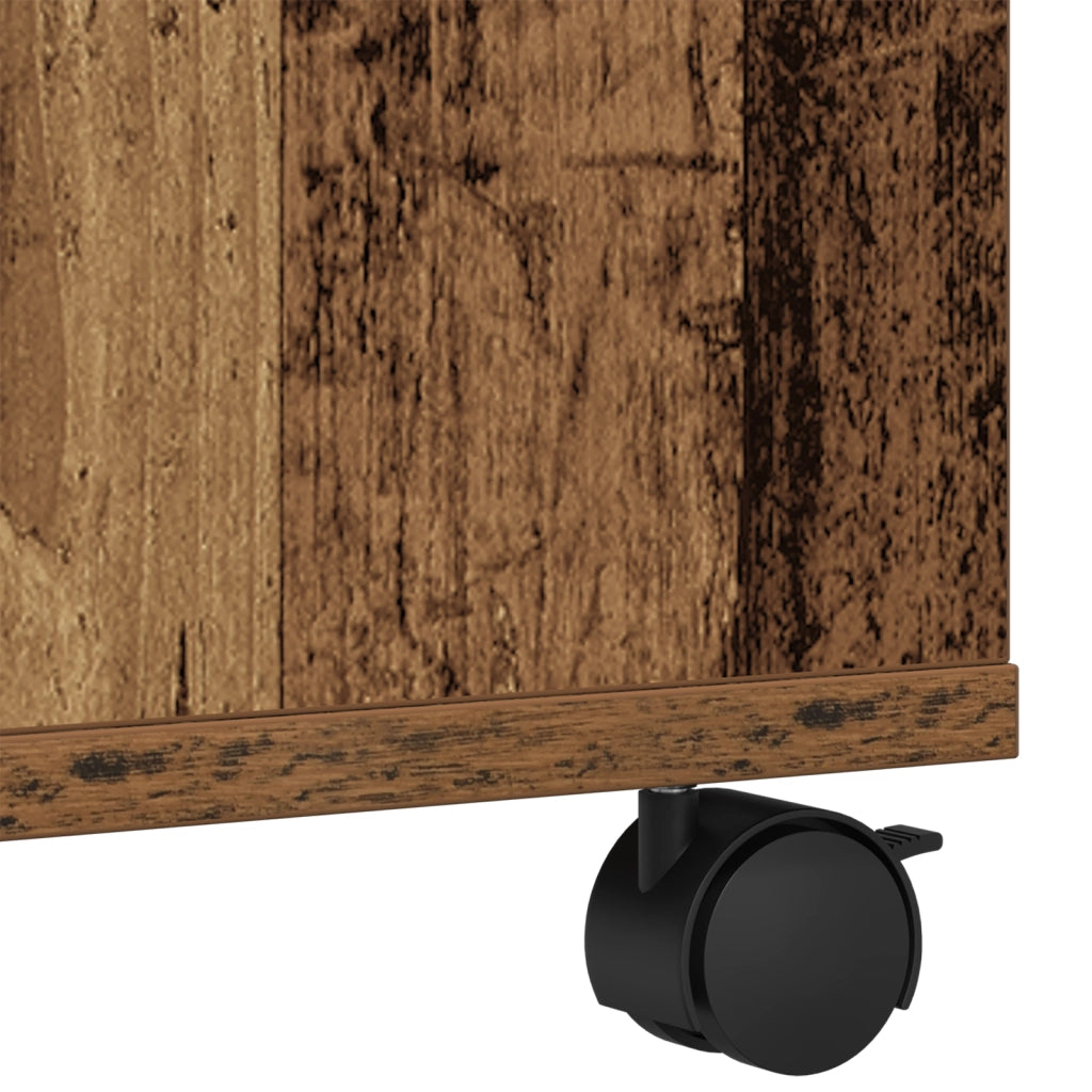 Supporto per Stampante con Ruote Legno Vecchio 41x32x33,5 cm