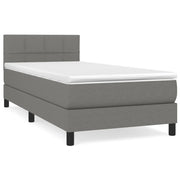 Letto singolo | Letto per adulti | Giroletto a Molle con Materasso Grigio Scuro 80x200 cm Tessuto
