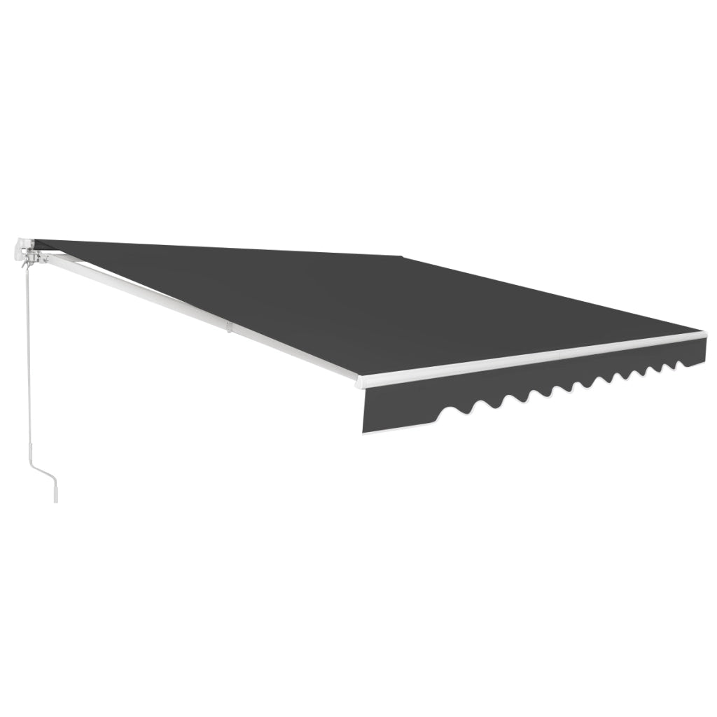 Tenda da sole retrattile 3 x 2,5m, Tenda in alluminio con manovella e poliestere impermeabile, Grigio-Tende parasole