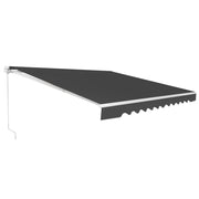 Tenda da sole retrattile 3 x 2,5m, Tenda in alluminio con manovella e poliestere impermeabile, Grigio-Tende parasole