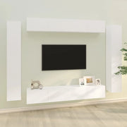 Set Mobili Porta TV 8pz Bianco in Legno Multistrato cod mxl 63118