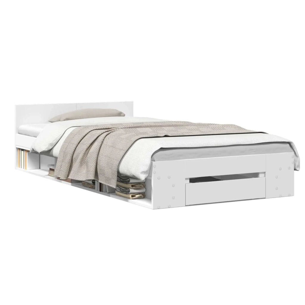 Telaio del letto con storage con cassetto Bianco 80 x 200 cm 3429597